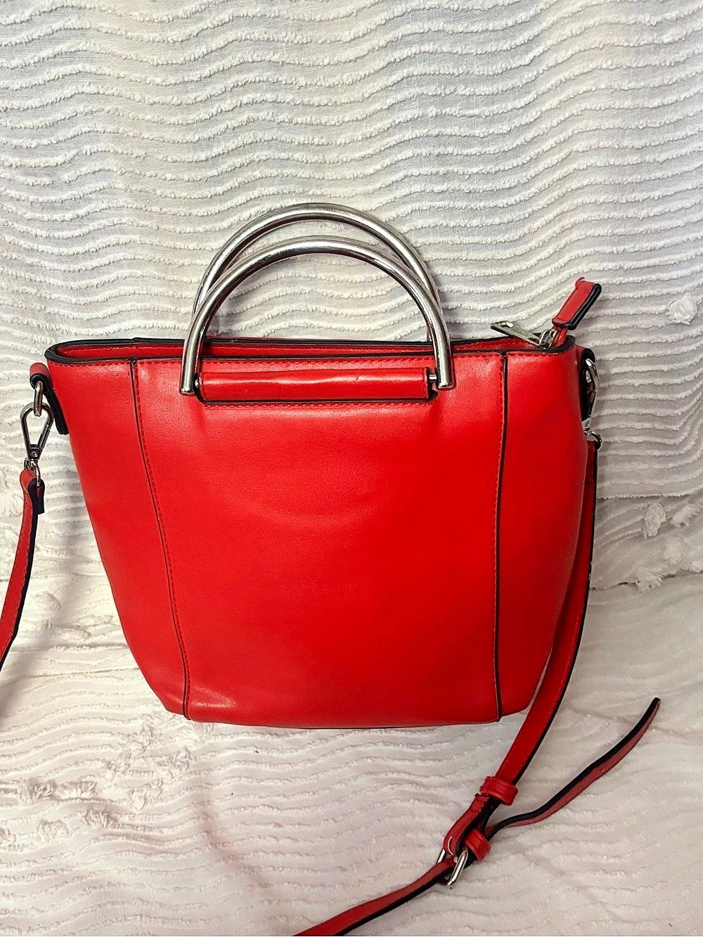Forever 21 Structured Red Satchel Like New